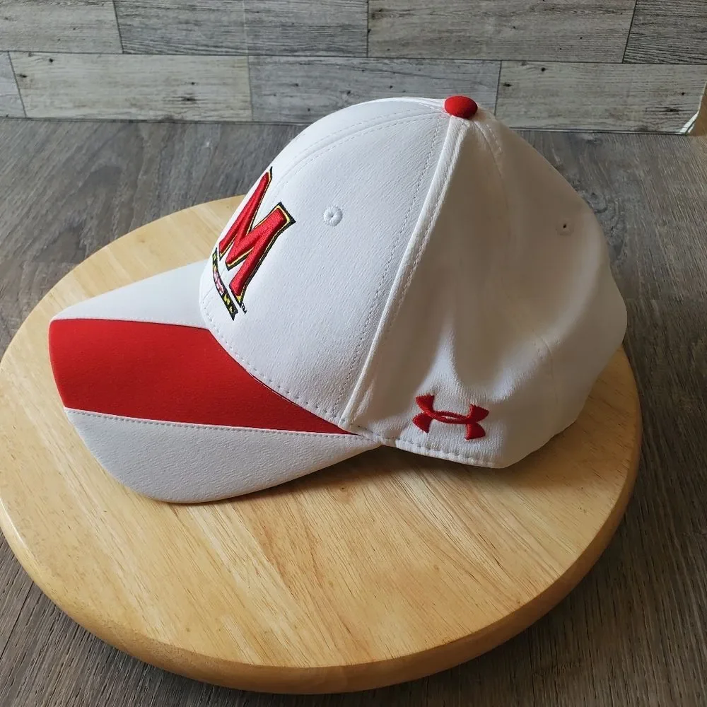 Under Armour MARYLAND OSFM ADJUSTABLE WHITE BASEBALL CAP HAT